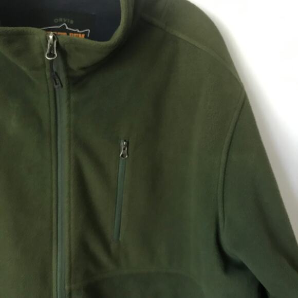 Orvis Trout Bum Jacket Extra Large Mens Army Green Olive Zip Front Softshell XL - Picture 6 of 13